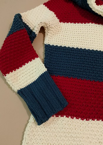 Renkli Triko Boğazlı Kadın Kazak - Görsel 3