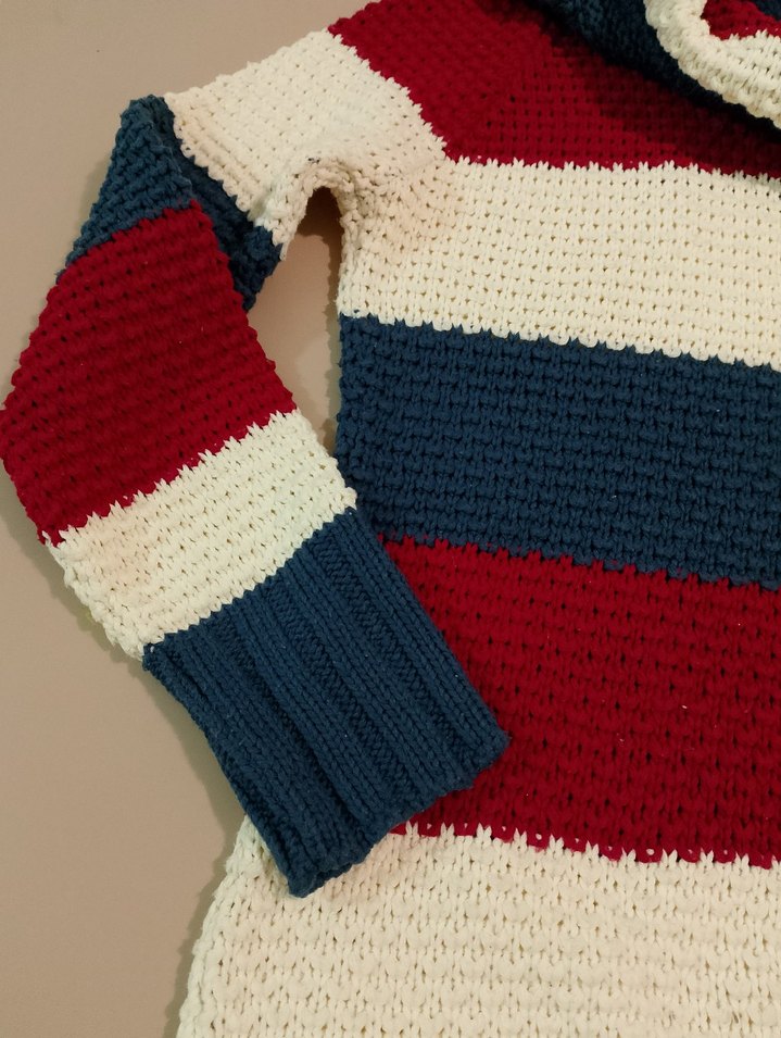 Renkli Triko Boğazlı Kadın Kazak - Görsel 3