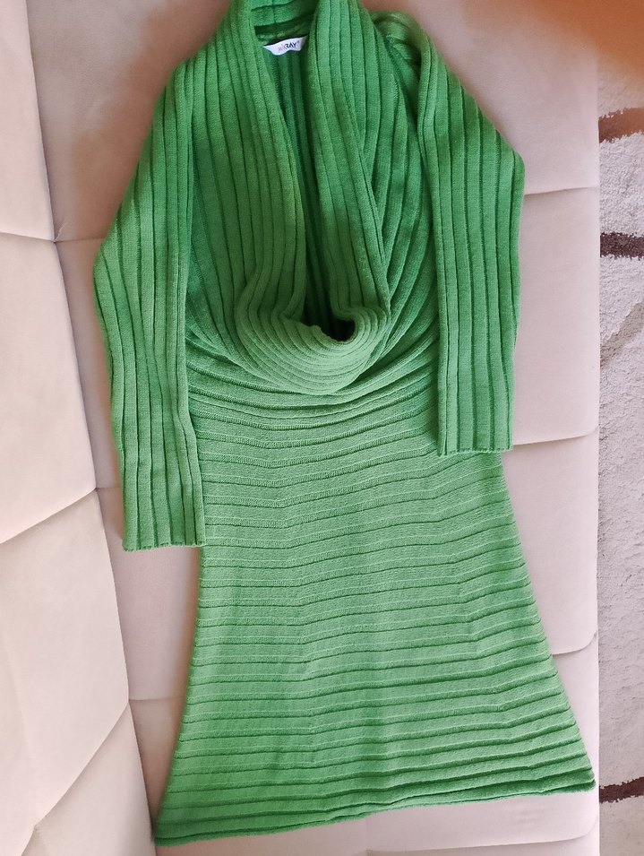 Yeşil Fitilli Triko Kadın Elbise - Görsel 2