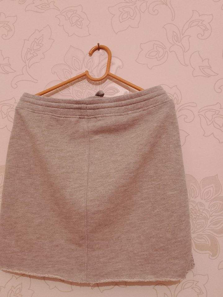 Parlak gümüş renk Kadın Mini Etek - Görsel 2