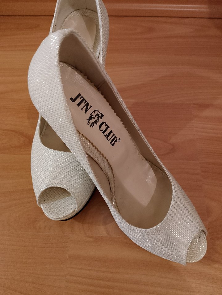 Beyaz parlak desenli Stiletto topuklu Kadın ayakkabı - Görsel 2