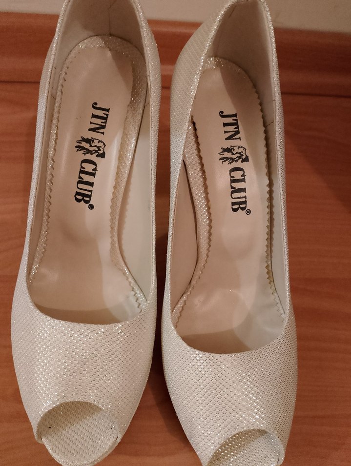 Beyaz parlak desenli Stiletto topuklu Kadın ayakkabı - Görsel 3