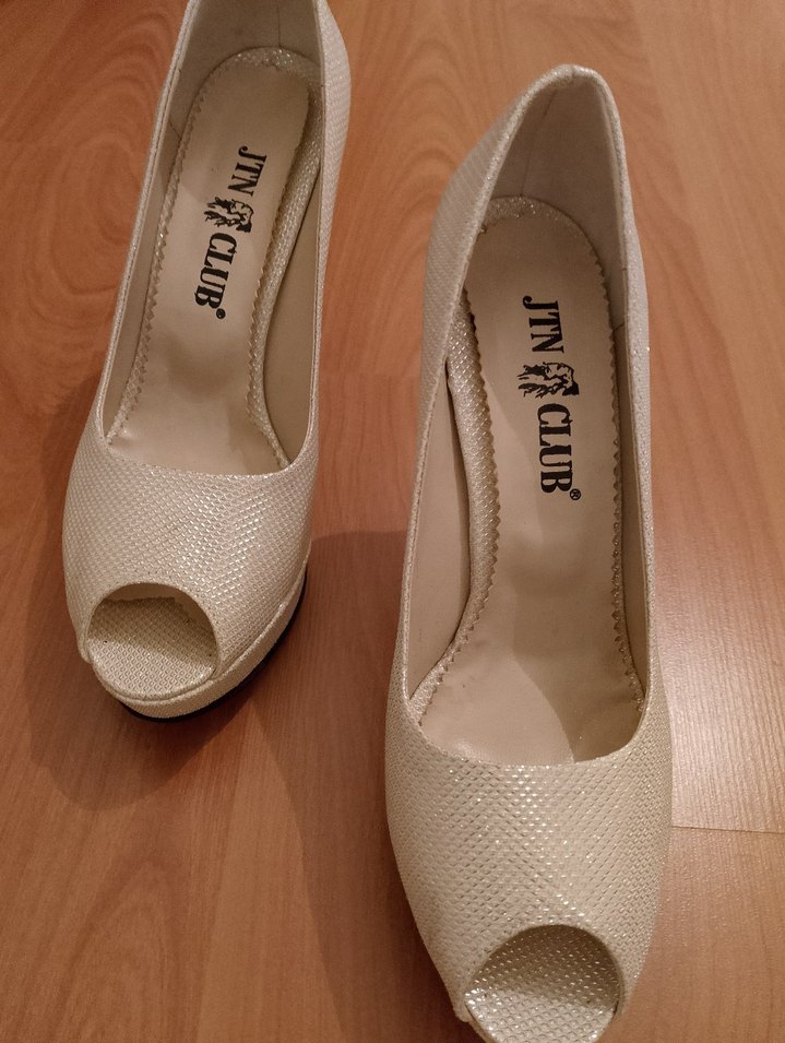 Beyaz parlak desenli Stiletto topuklu Kadın ayakkabı - Görsel 5