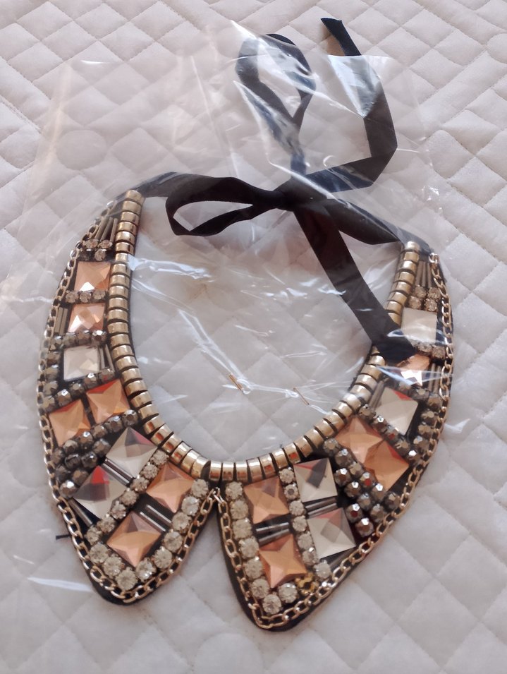 Pullu ve İşlemeli Bohem Midi Kolye.Yaka kolye - Görsel 2