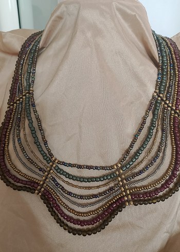 Çok Renkli Boncuklu Uzun Bohem Kolye - Görsel 2