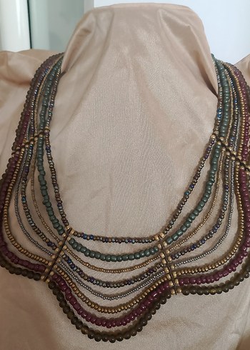 Çok Renkli Boncuklu Uzun Bohem Kolye - Görsel 4