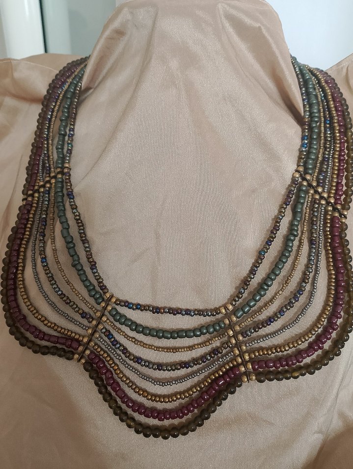 Çok Renkli Boncuklu Uzun Bohem Kolye - Görsel 2