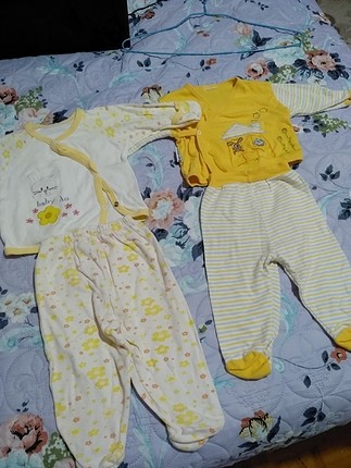 diğer Beden sarı Renk 2 Takım Bebek Zıbını