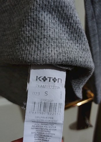 s Beden Gri Erkek Keten Uzun Kollu Triko