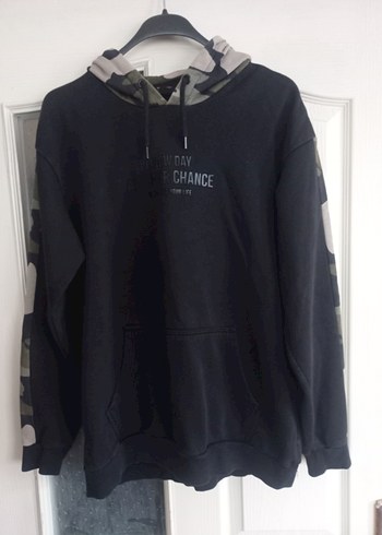 Siyah Kamuflaj Desenli  Sweatshirt - Görsel 2