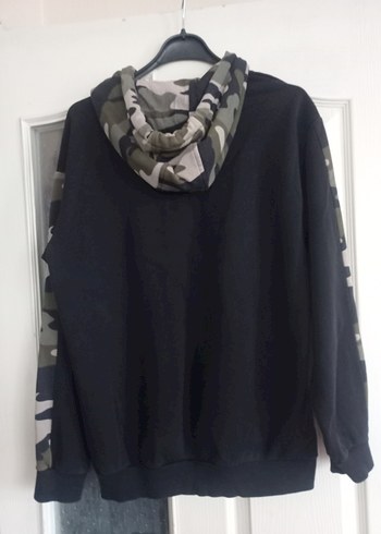 Siyah Kamuflaj Desenli  Sweatshirt - Görsel 4