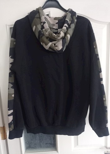 Siyah Kamuflaj Desenli  Sweatshirt - Görsel 9