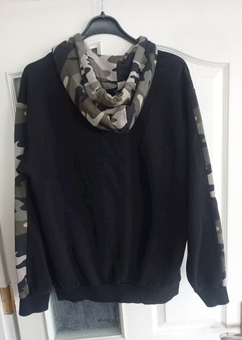 Siyah Kamuflaj Desenli  Sweatshirt - Görsel 10