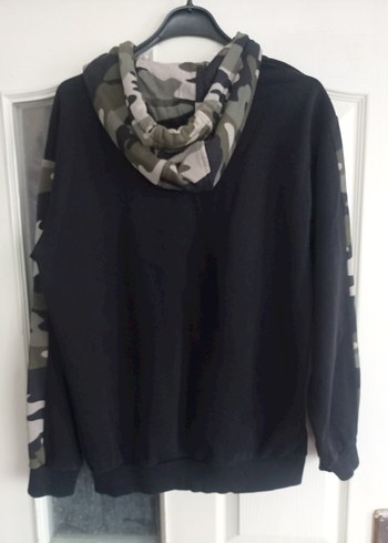 Siyah Kamuflaj Desenli  Sweatshirt - Görsel 3