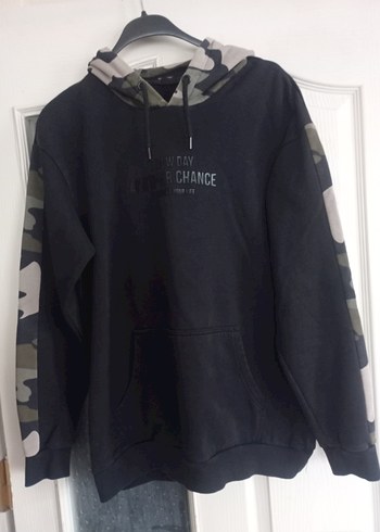 Siyah Kamuflaj Desenli  Sweatshirt - Görsel 6