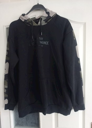 Siyah Kamuflaj Desenli  Sweatshirt - Görsel 8