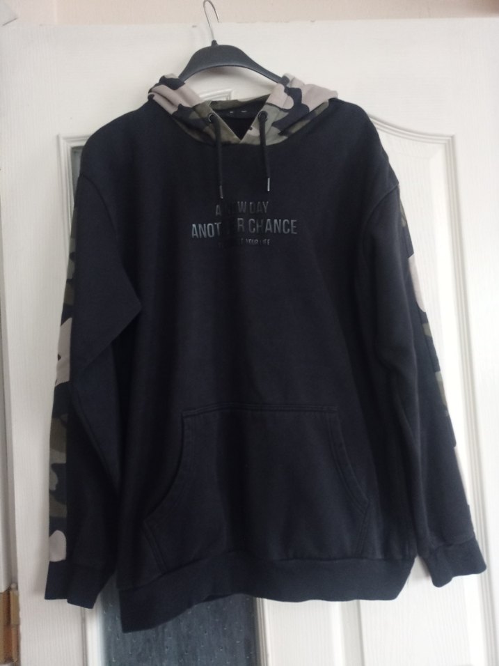 Siyah Kamuflaj Desenli  Sweatshirt - Görsel 5