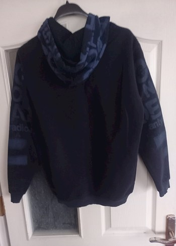 Erkek Siyah Kapüşonlu Rock Punk Sweatshirt - Görsel 16