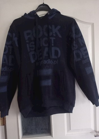 Erkek Siyah Kapüşonlu Rock Punk Sweatshirt - Görsel 11