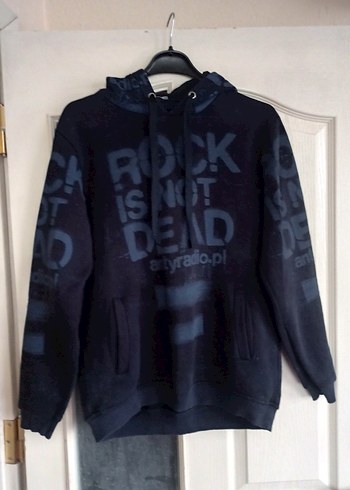 Erkek Siyah Kapüşonlu Rock Punk Sweatshirt - Görsel 8