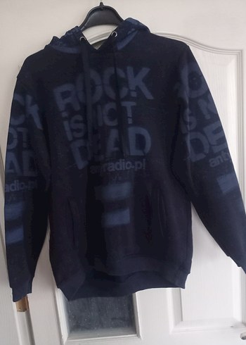 Erkek Siyah Kapüşonlu Rock Punk Sweatshirt - Görsel 13