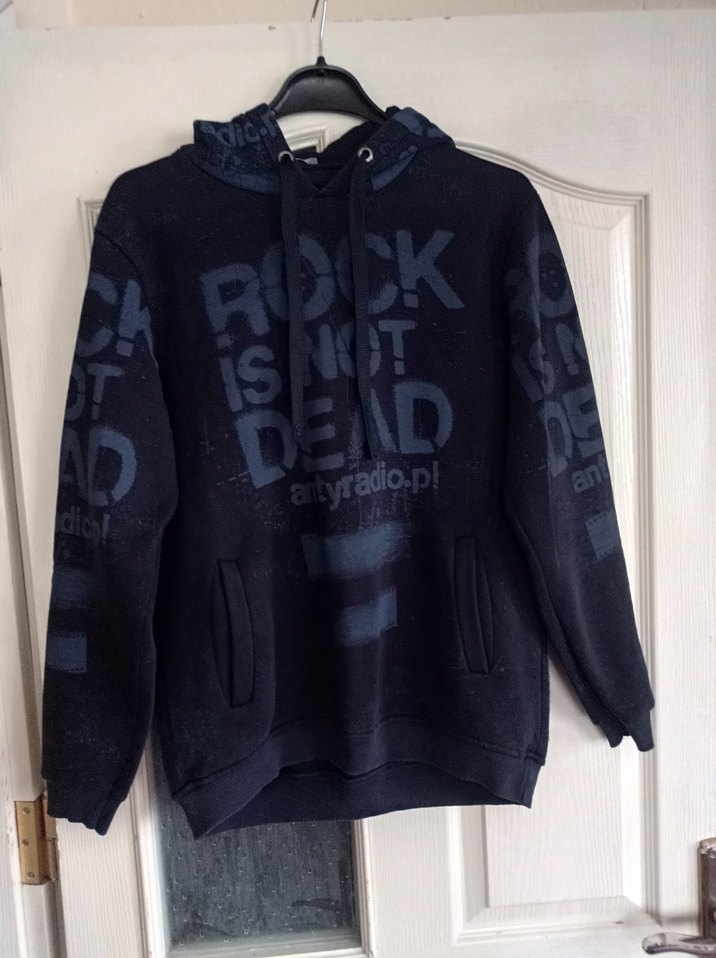 Erkek Siyah Kapüşonlu Rock Punk Sweatshirt - Görsel 4