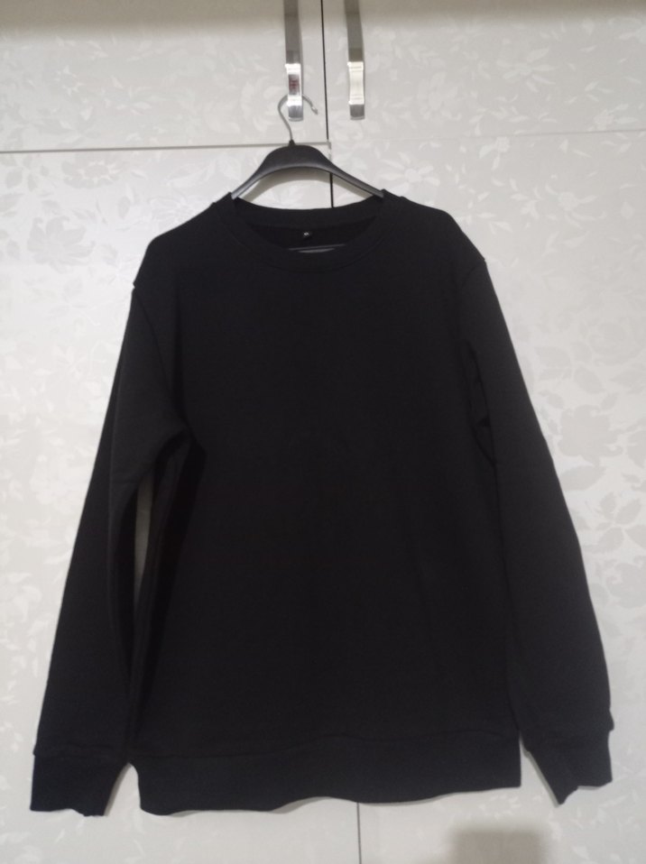 Erkek Siyah Bisiklet Yaka Sweatshirt - Görsel 4