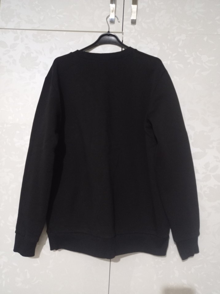 Erkek Siyah Bisiklet Yaka Sweatshirt - Görsel 2