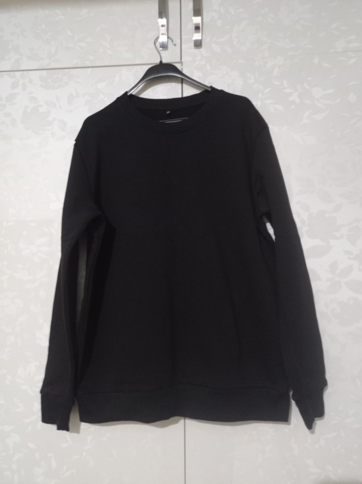 Siyah Oversize Kadın Sweatshirt - Görsel 3