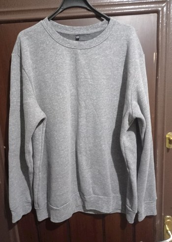 Gri Uzun Kollu Salaş Sweatshirt - Görsel 14