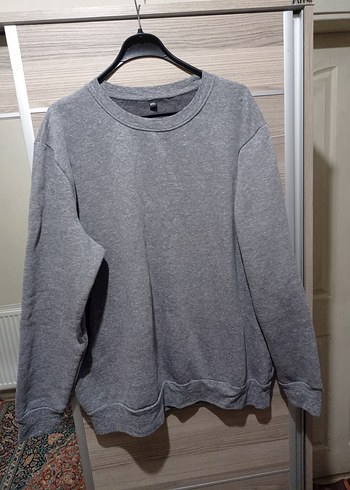 Gri Sweatshirt Uzun Kollu Salaş - Görsel 14