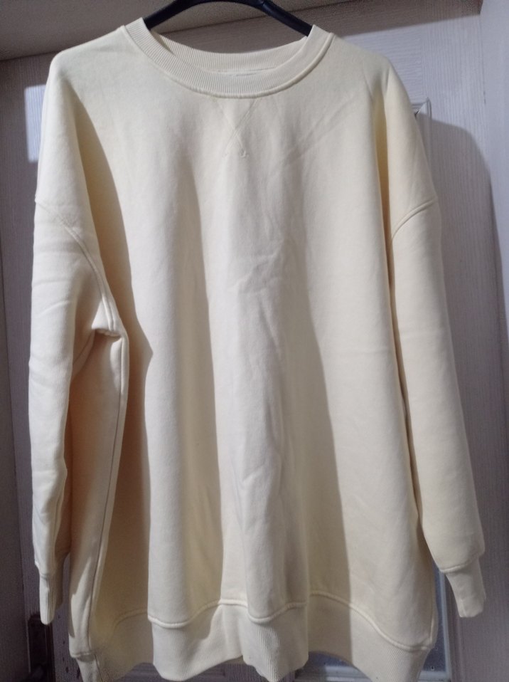 Kadın Sweatshirt, Bisiklet Yaka, Salaş Kesim - Görsel 4