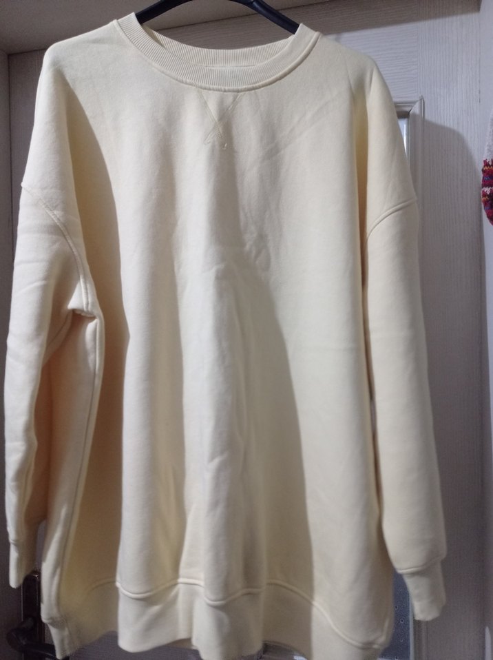 Kadın Sweatshirt, Bisiklet Yaka, Salaş Kesim - Görsel 5