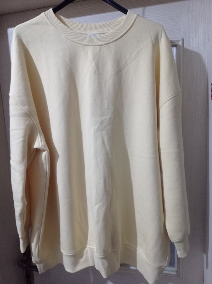 Kadın sarı Basic Sweatshirt - Görsel 2