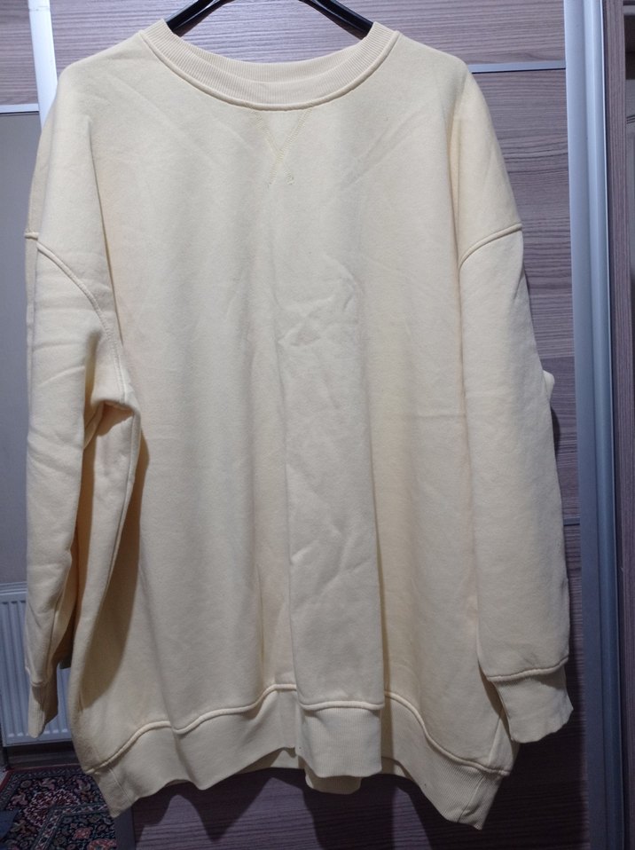 Kadın sarı Basic Sweatshirt - Görsel 5