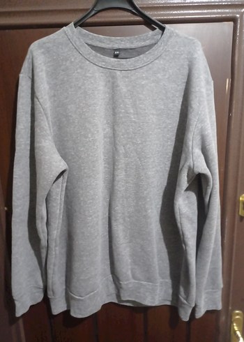 Gri Kadın Sweatshirt Uzun Kollu Rahat Kesim - Görsel 13