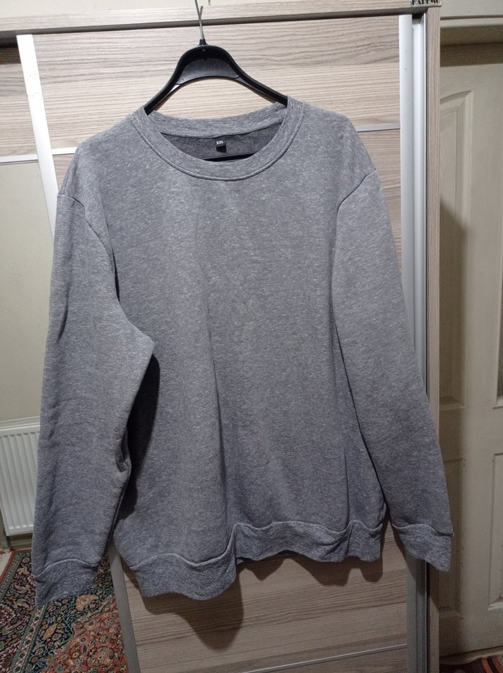 Gri Kadın Sweatshirt Uzun Kollu Rahat Kesim - Görsel 2