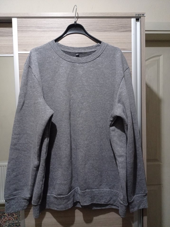 Gri Kadın Sweatshirt Uzun Kollu Salaş Kesim - Görsel 5