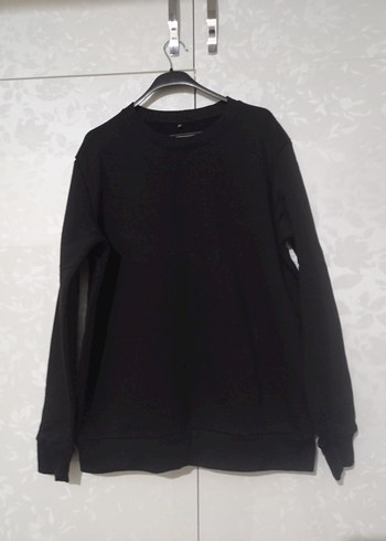 Erkek Siyah Rahat Kesim Sweatshirt - Görsel 4