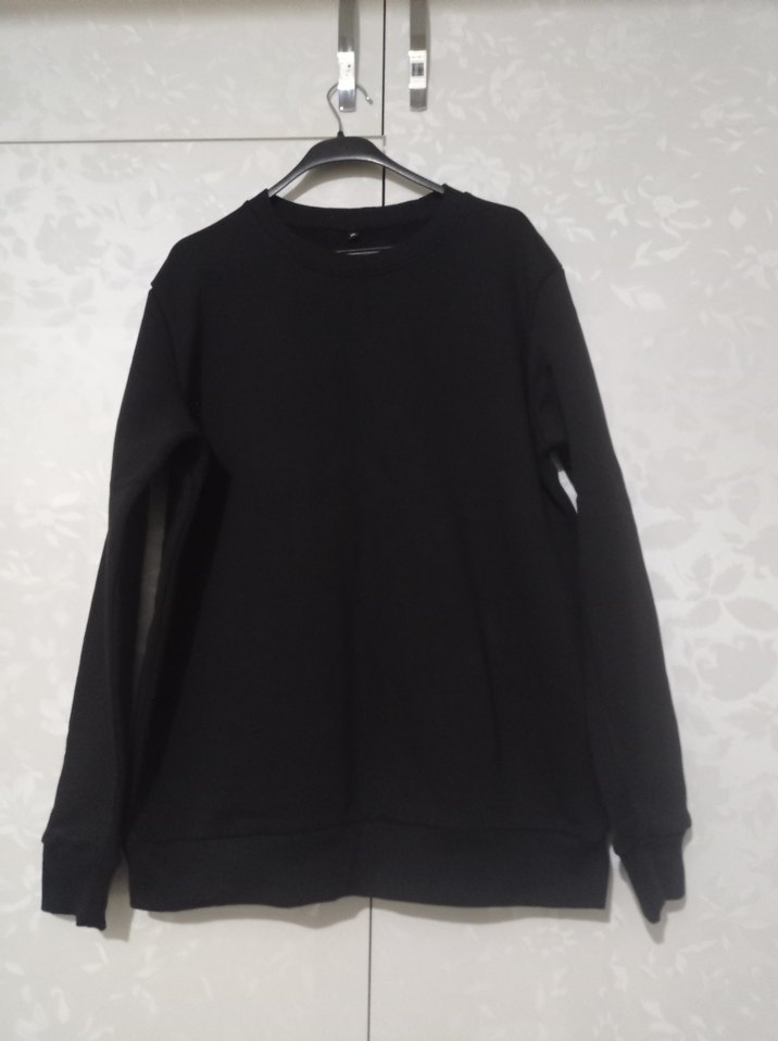 Erkek Siyah Rahat Kesim Sweatshirt - Görsel 2