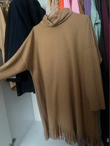 xl Beden camel Renk Uzun tunik