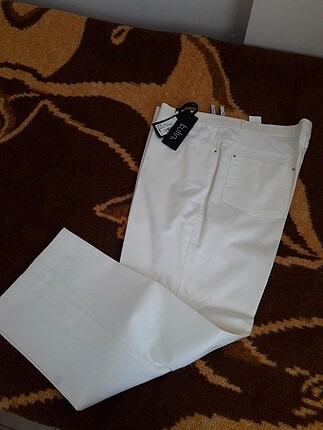 beyaz keten pantolon