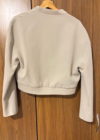 Düğmeli Bej Kadın Mini Ceket - Görsel 4