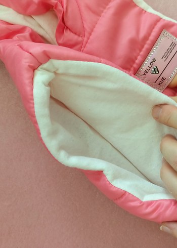 Kız Çocuk Kapüşonlu Fermuarlı Pembe Yelek - Görsel 4