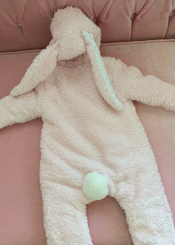 Beyaz Kürklü Kapüşonlu Bebek Tulumu - Görsel 2