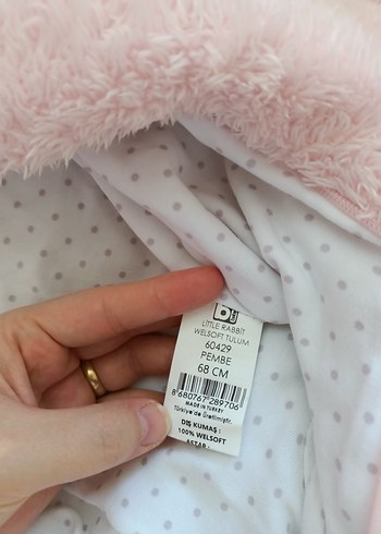 Beyaz Kürklü Kapüşonlu Bebek Tulumu - Görsel 3