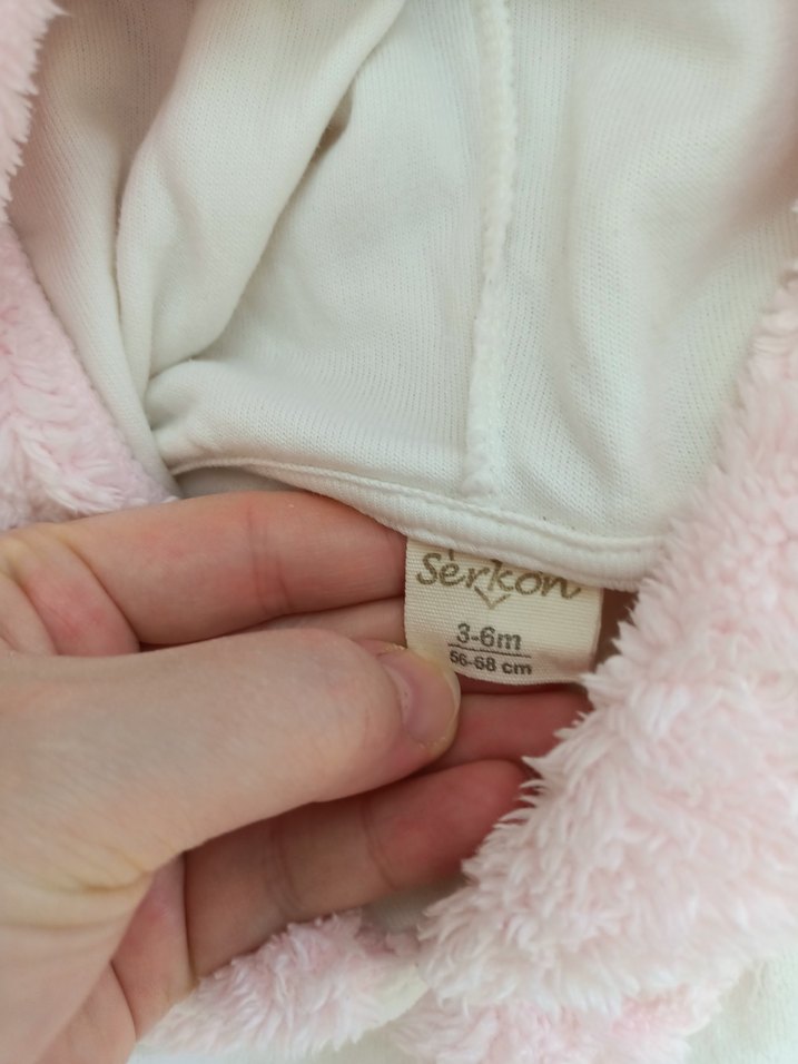 Kız Çocuk Beyaz Kapüşonlu Peluş Panço - Görsel 2