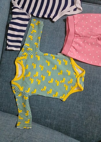 Renkli Uzun Kollu Örgü Bebek Zıbın ve Pembe Pantolon - Görsel 2