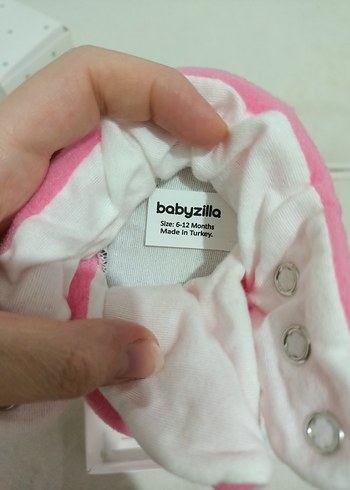 Kız Bebek Pembe Fiyonk Detaylı Sıcak Ev Panduf 6-12 Ay - Görsel 2