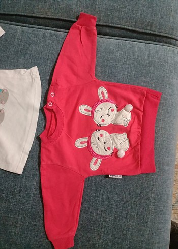 Kız Bebek Uzun Kollu Pamuklu Sweatshirt - Görsel 2